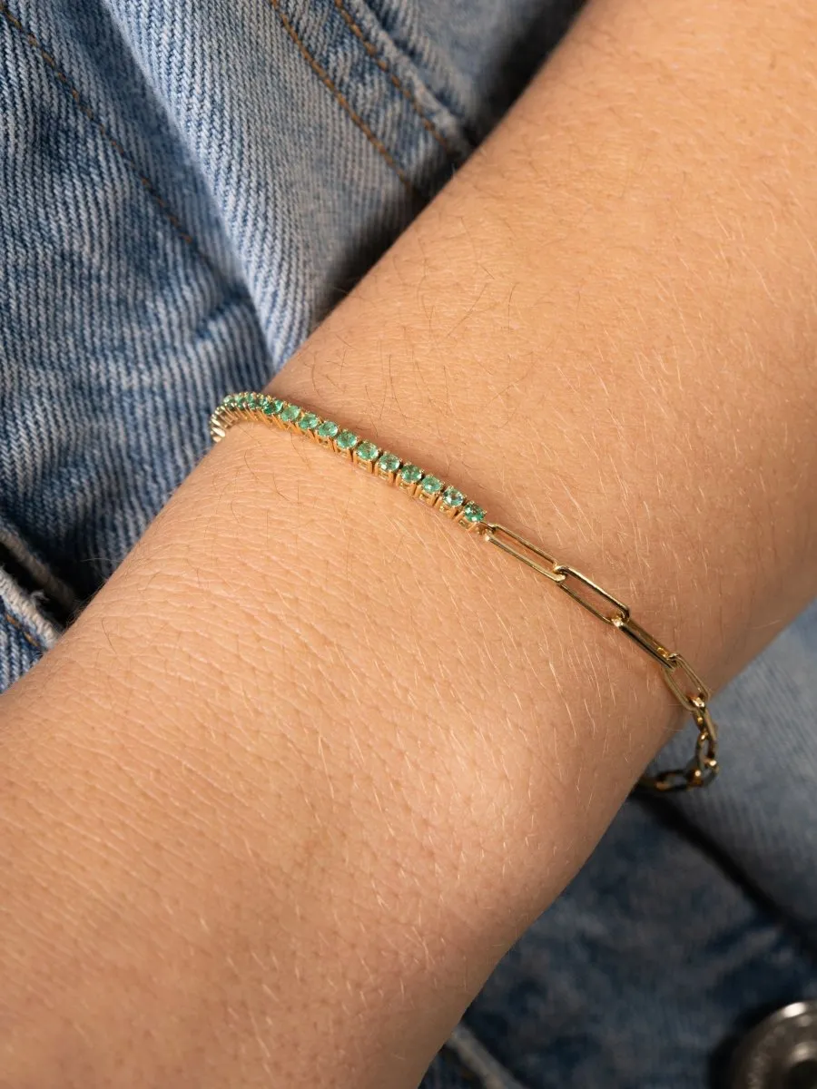 Serena Emerald Tennis Bracelet 14K sold by LeMel product image thumbnail 2