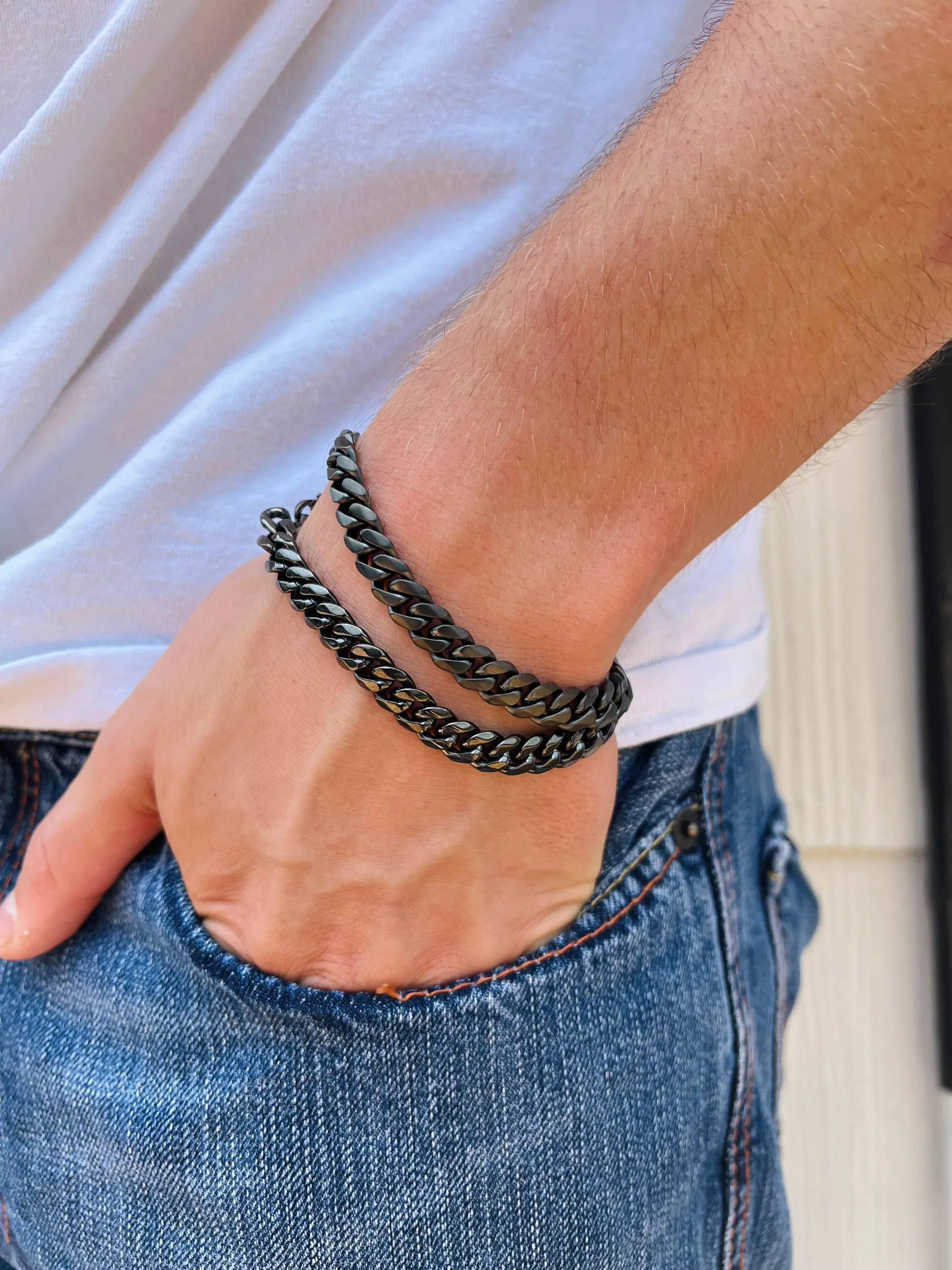 Men's Cuban Link Chain Bracelet sold by LeMel product image thumbnail 3