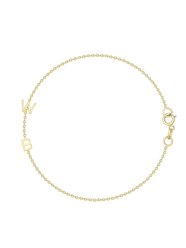The Initial Bracelet 14K - 2 Letters sold by LeMel