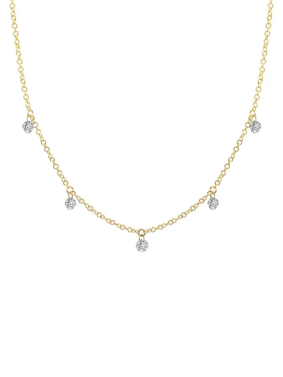 Floating Diamond Necklace 14K sold by LeMel