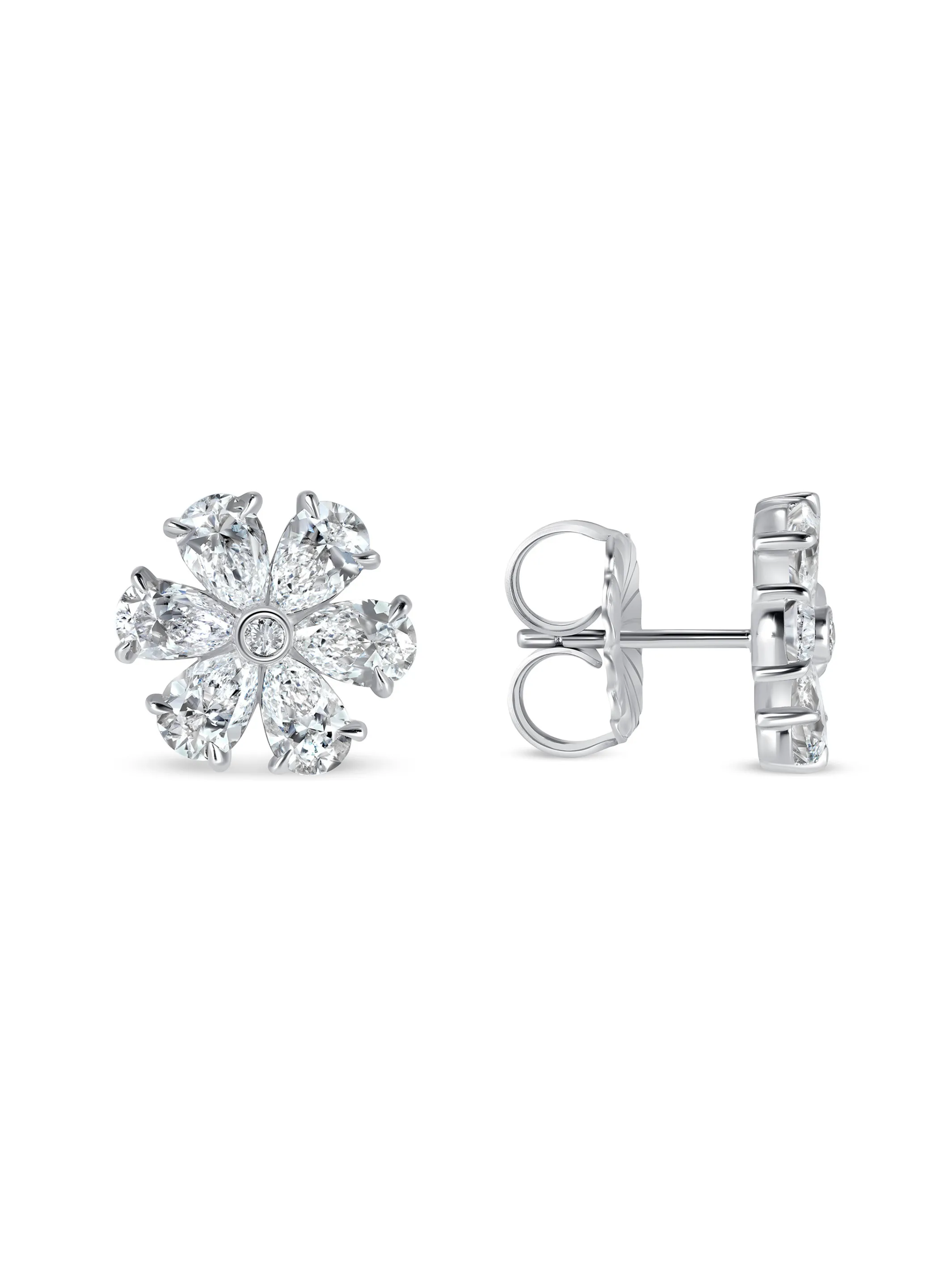 Julie Flower Diamond Stud Earrings 14K sold by LeMel