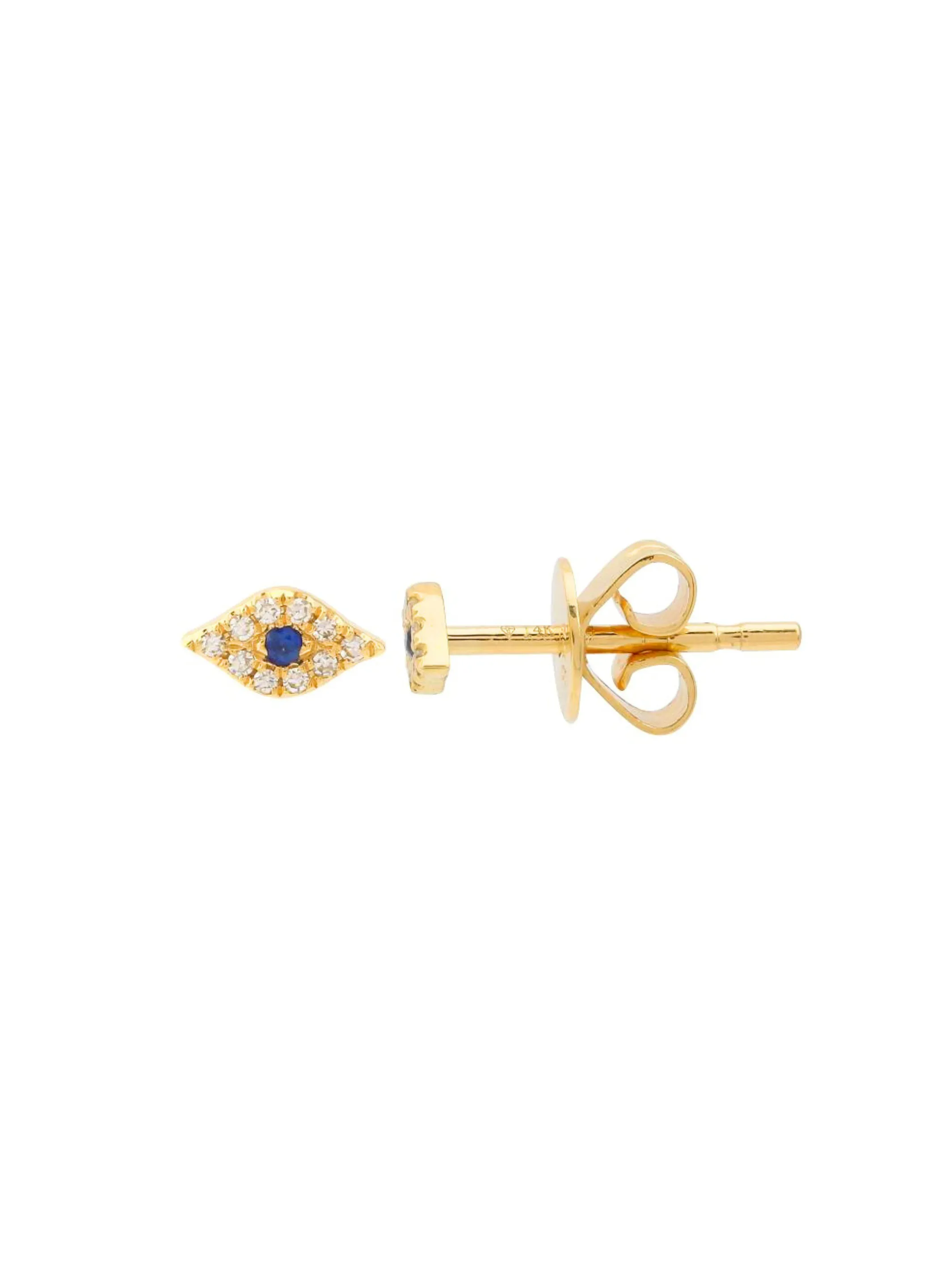 Mini Evil Eye Stud Earrings 14K sold by LeMel