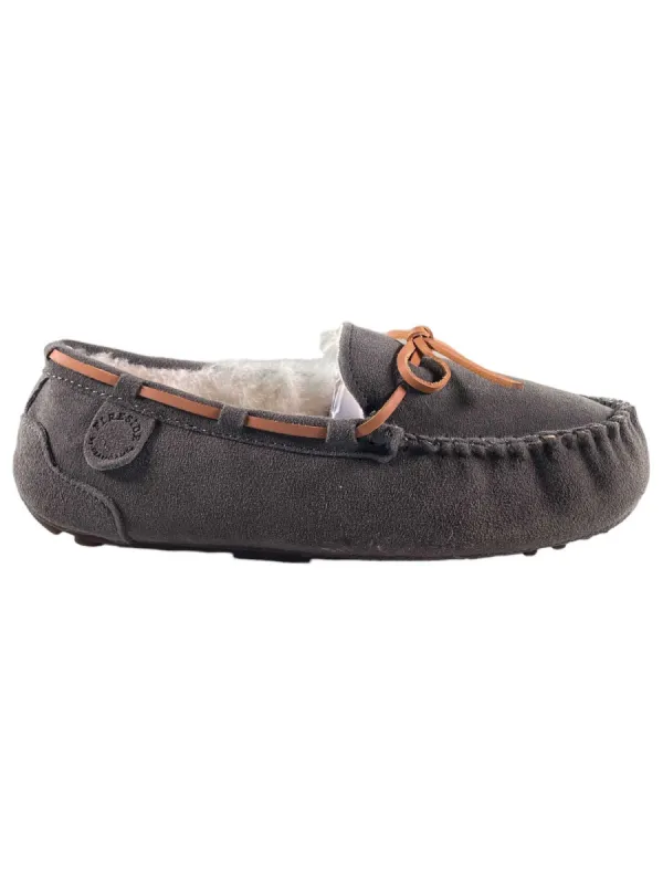 Fireside By Dearfoams Women's Victoria Genuine Shearling Lace Moccasin Slipper sold by Out&Back Outdoor