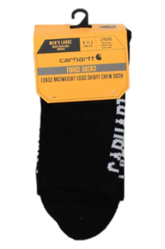 Carhartt Men's Force Midweight Logo Short Crew Sock 3 Pack sold by Out&Back Outdoor