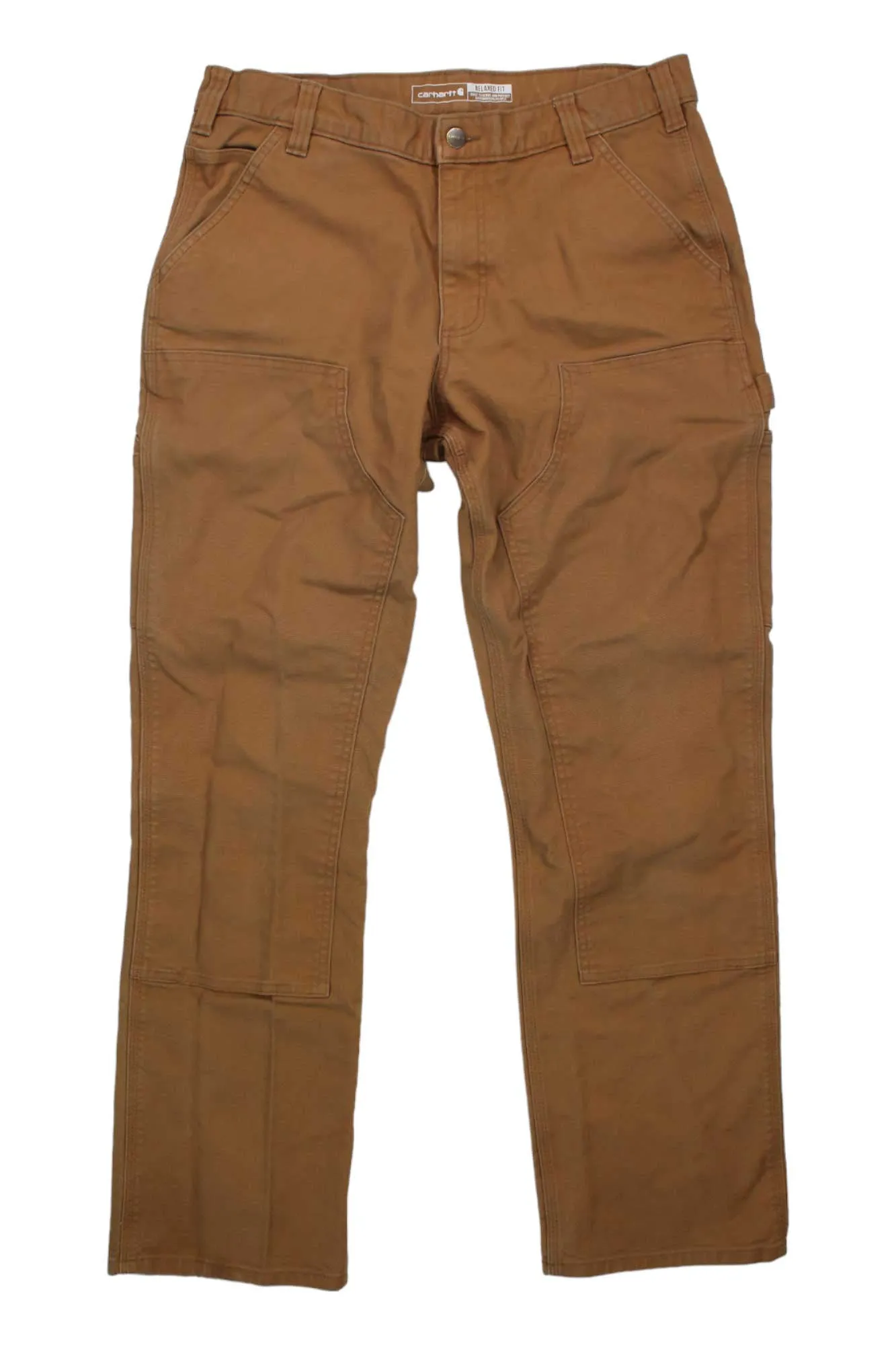Carhartt Mens Firm Duck Double-Front Work Dungaree Pant sold by Out&Back Outdoor