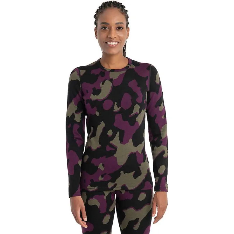 Icebreaker Women's Merino 260 Vertex Crewe Natural Camo LS Top sold by Out&Back Outdoor