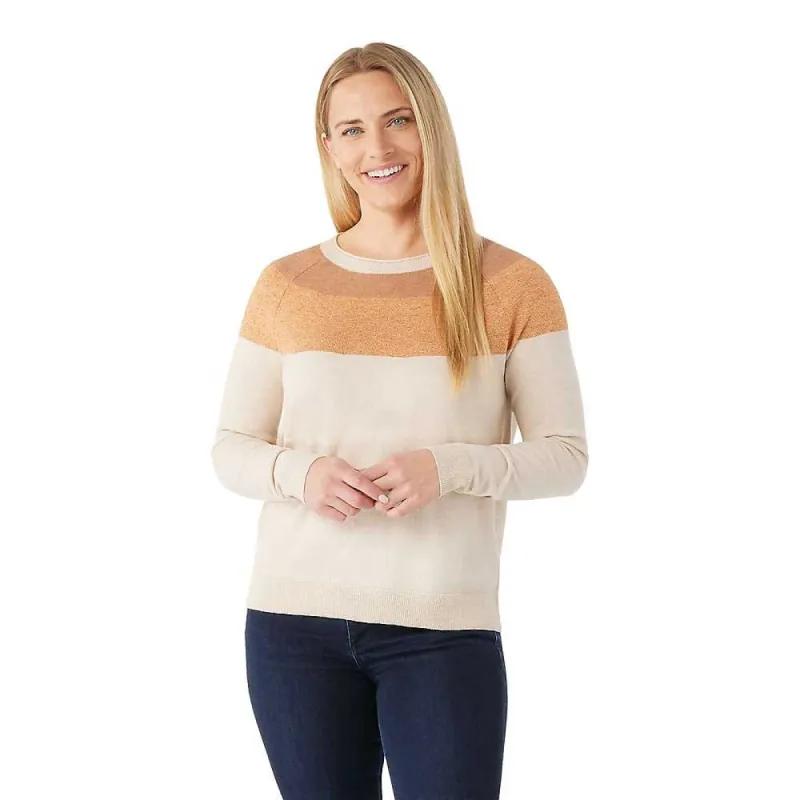 Smartwool Womens Edgewood Colorblock Crew Sweater made by Smartwool