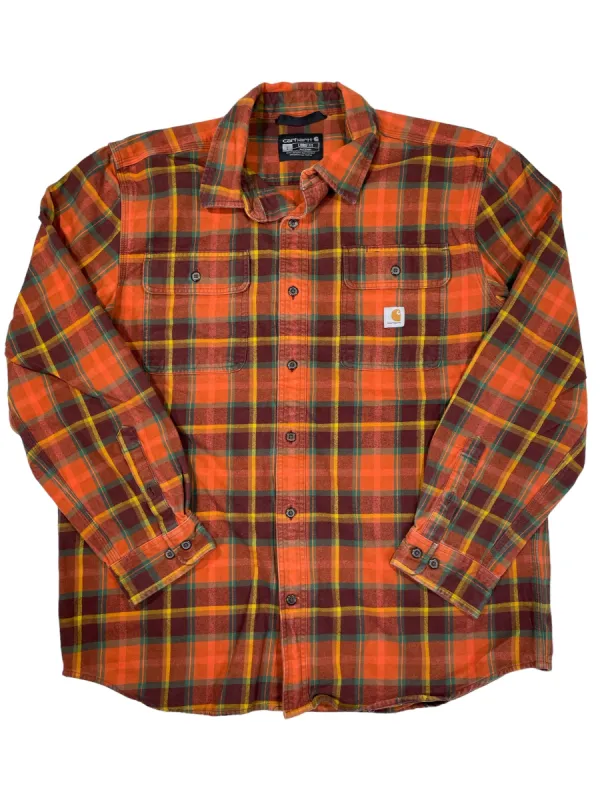 Mens Loose Fit Heavyweight Flannel Long Sleeve Plaid Shirt sold by Out&Back Outdoor