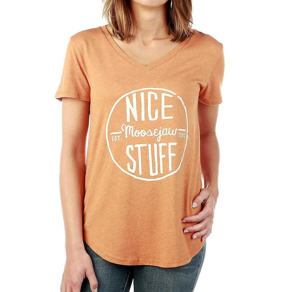 Moosejaw Womens Steak and Eggs Flowy V-Neck SS Tee sold by Out&Back Outdoor