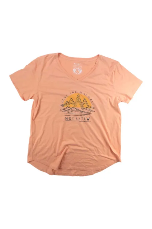 Moosejaw Womens Spiral Macaroni Flowy V-Neck SS Tee sold by Out&Back Outdoor