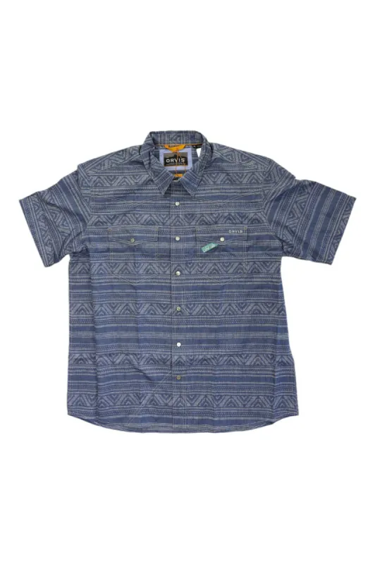 Orvis Men's Tech Chambray Western SS Printed Shirt sold by Out&Back Outdoor