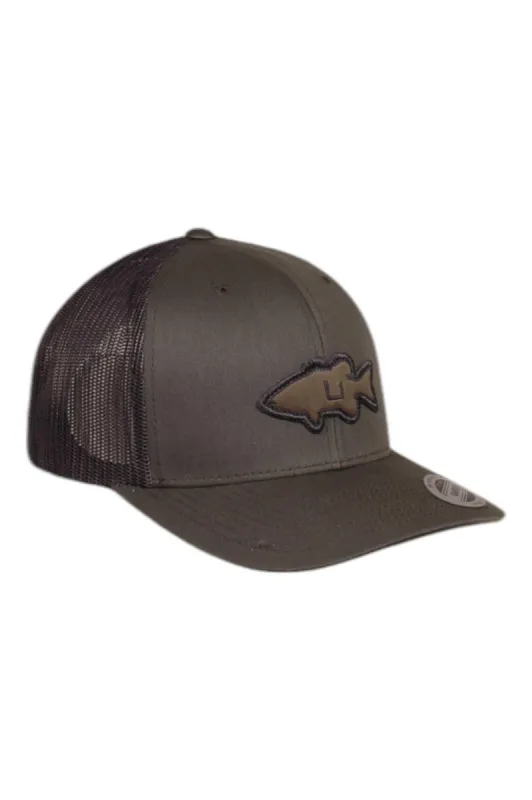 Huk Mens Bass Logo Trucker Cap sold by Out&Back Outdoor
