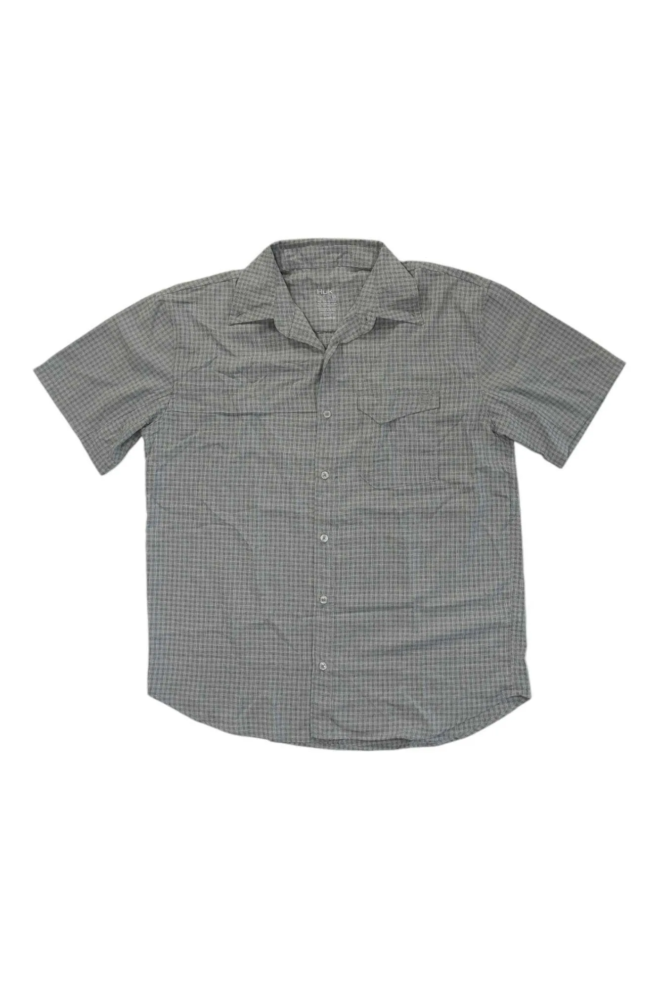 Huk Mens Tide Point Break SS Minicheck Shirt sold by Out&Back Outdoor