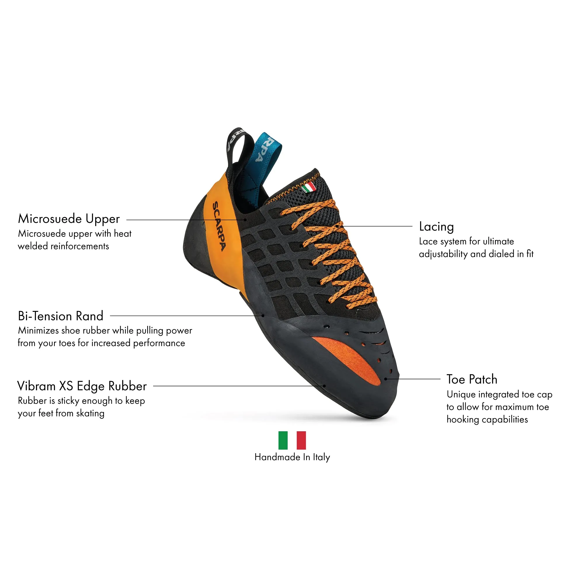 SCARPA Instinct Lace Rock Climbing Shoes - Black/Orange sold by Out&Back Outdoor product image thumbnail 2