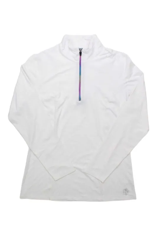 Snow Angel Women's Zip T-Neck With Rainbow Zipper sold by Out&Back Outdoor