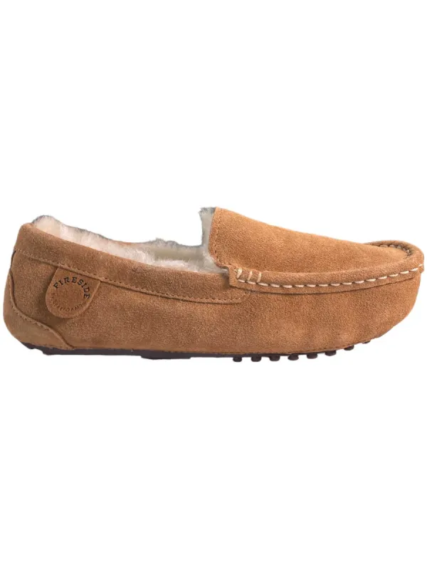 Fireside by Dearfoams Women's Mel Genuine Shearling Moccasin Slipper sold by Out&Back Outdoor
