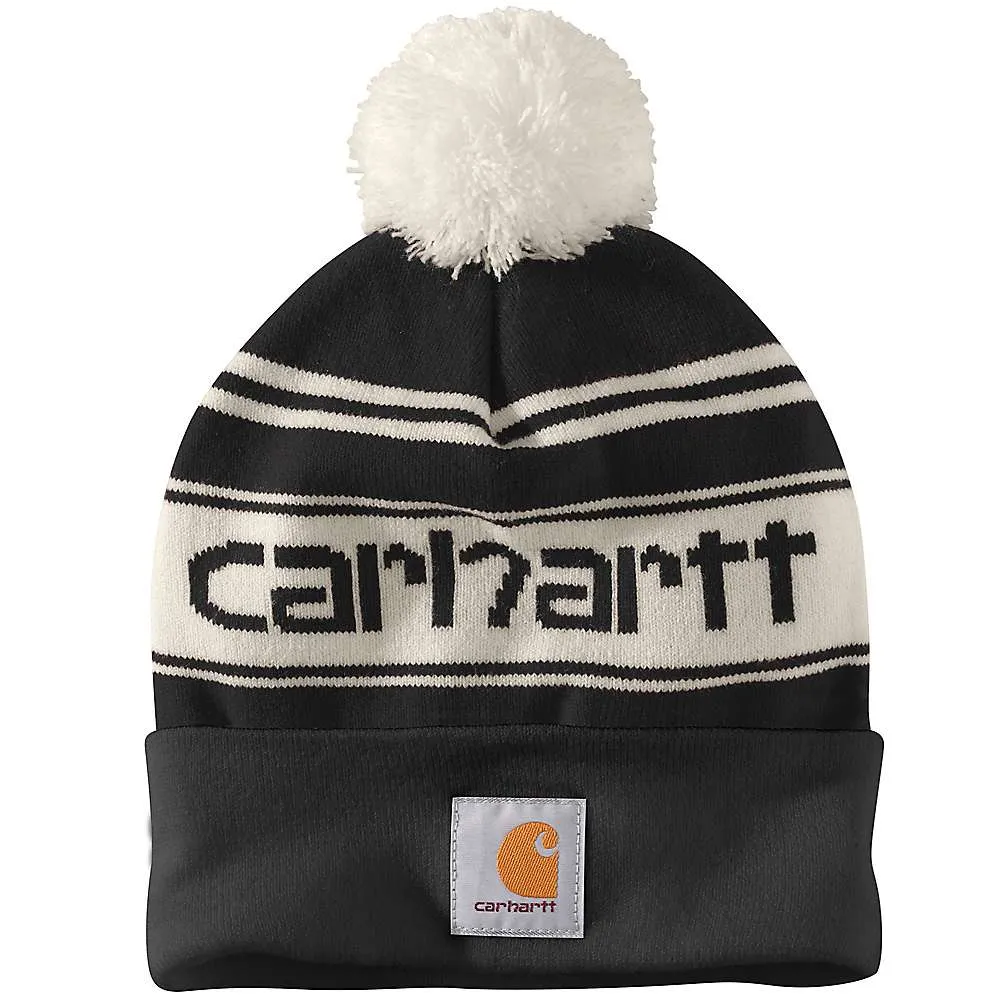 Carhartt Mens Knit Pom-Pom Cuffed Logo Beanie sold by Out&Back Outdoor