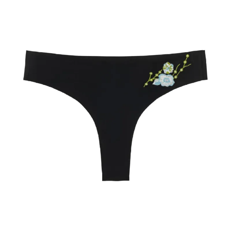 Better Briefs Seamless Thong Underwear with Floral Embroidery sold by Uwila Warrior