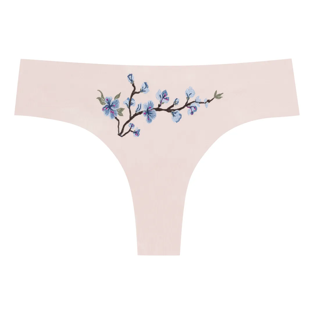 Soft Seamless Thongs with Embroidery sold by Uwila Warrior