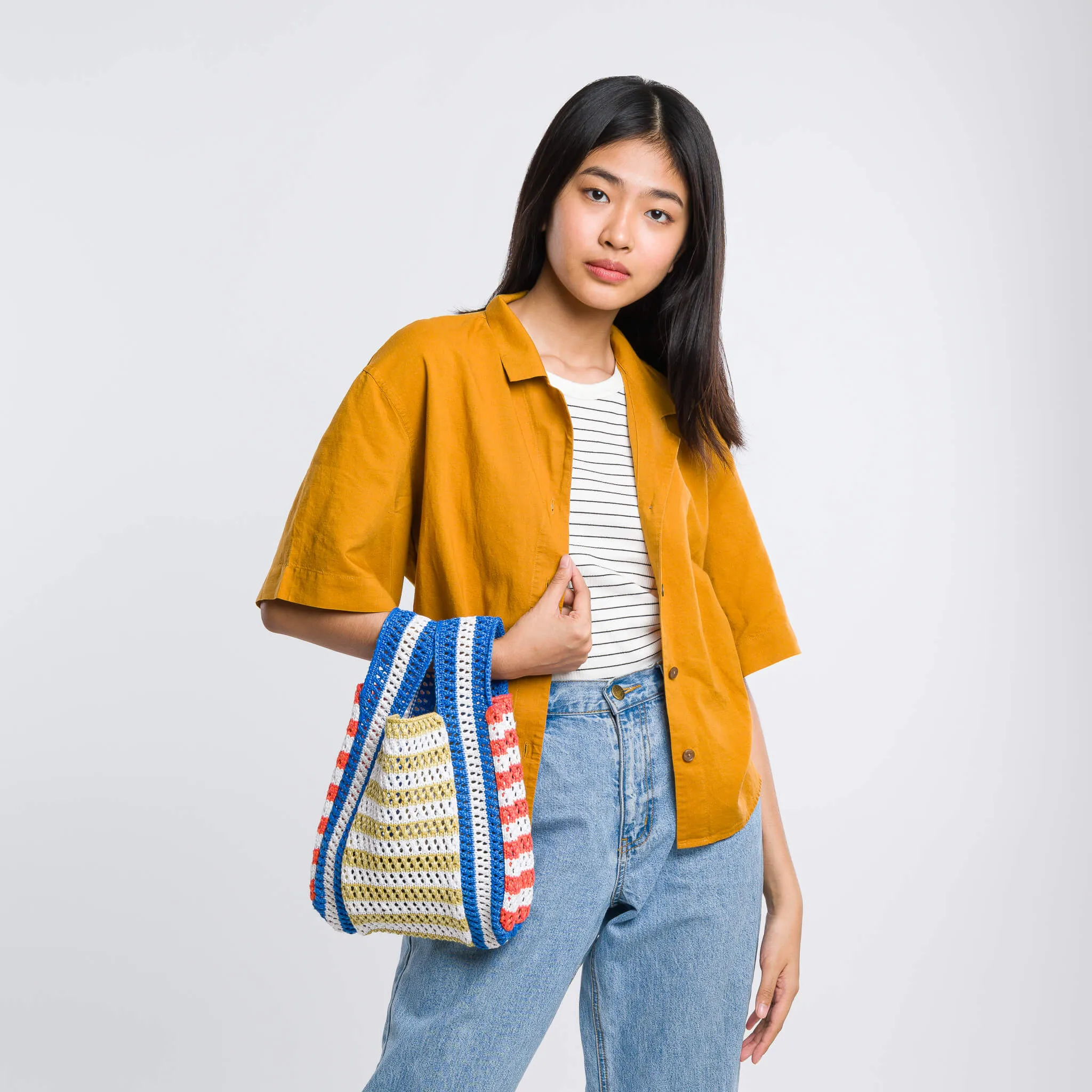 Stripe Mini Raffia Bag sold by Verloop LLC product image thumbnail 4