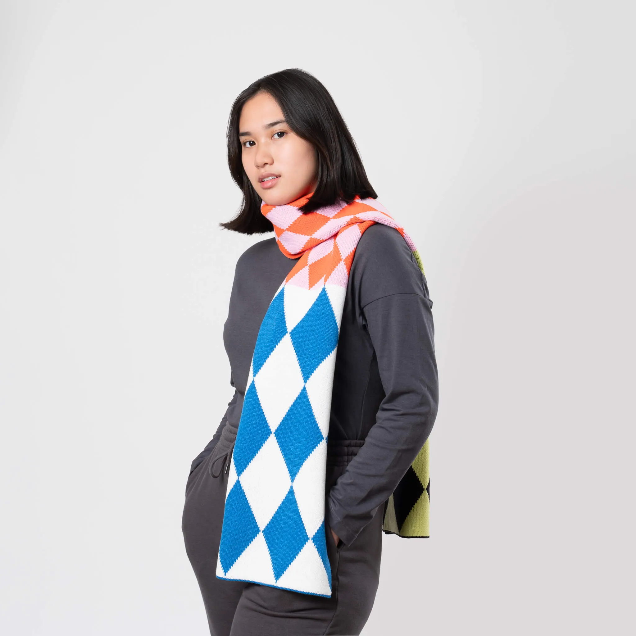 Harlequin Big Knit Scarf sold by Verloop LLC product image thumbnail 5