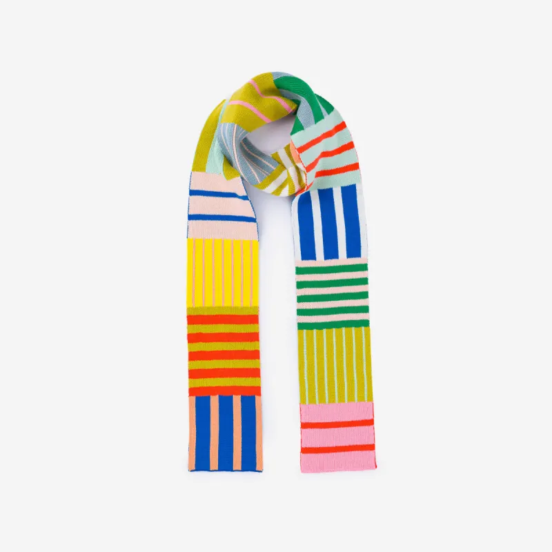 Patchwork Stripe Skinny Scarf sold by Verloop LLC