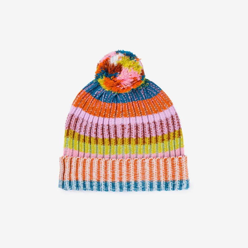 Mosaic Stripe Pom Beanie sold by Verloop LLC