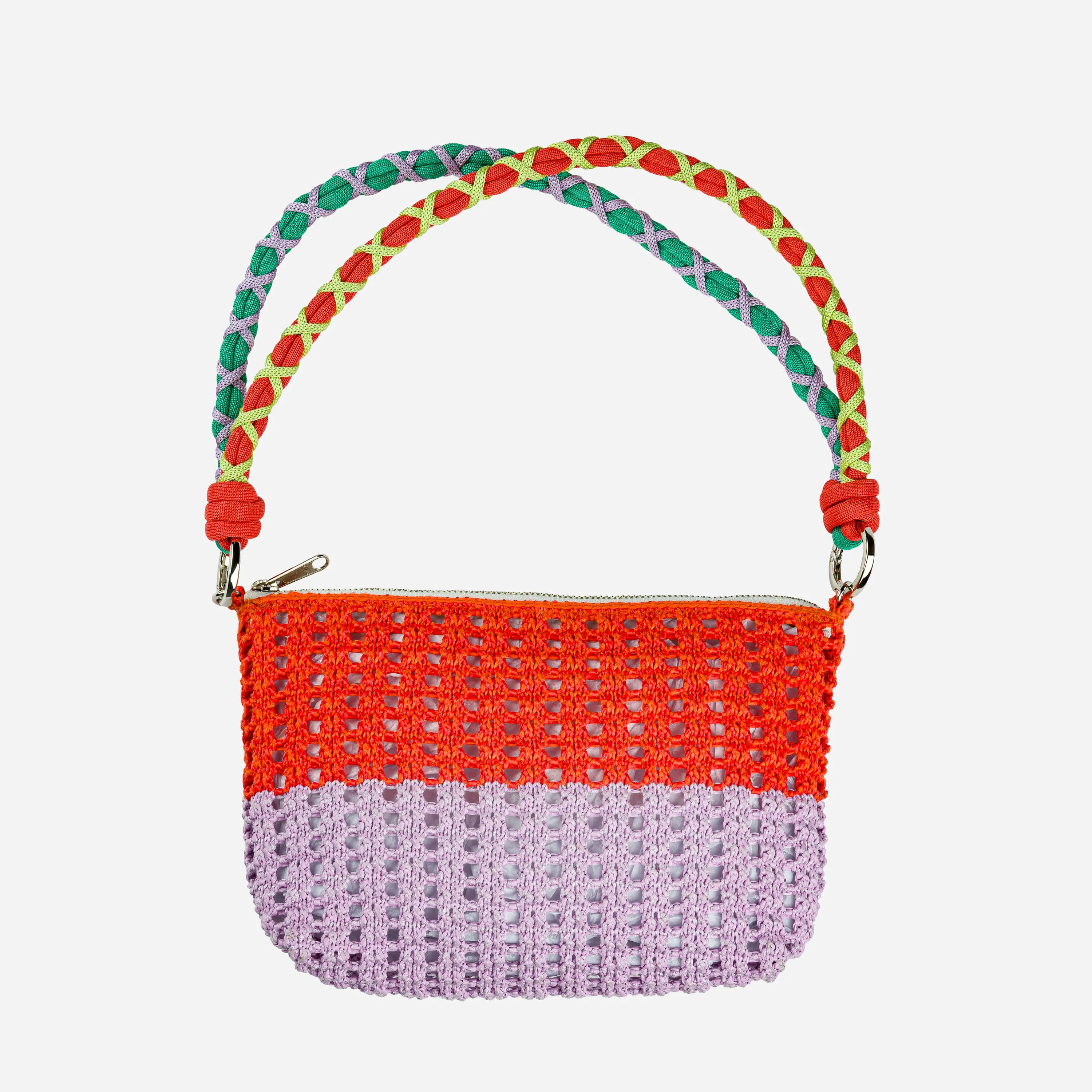 Colorblock Raffia Zip Bag sold by Verloop LLC product image thumbnail 4