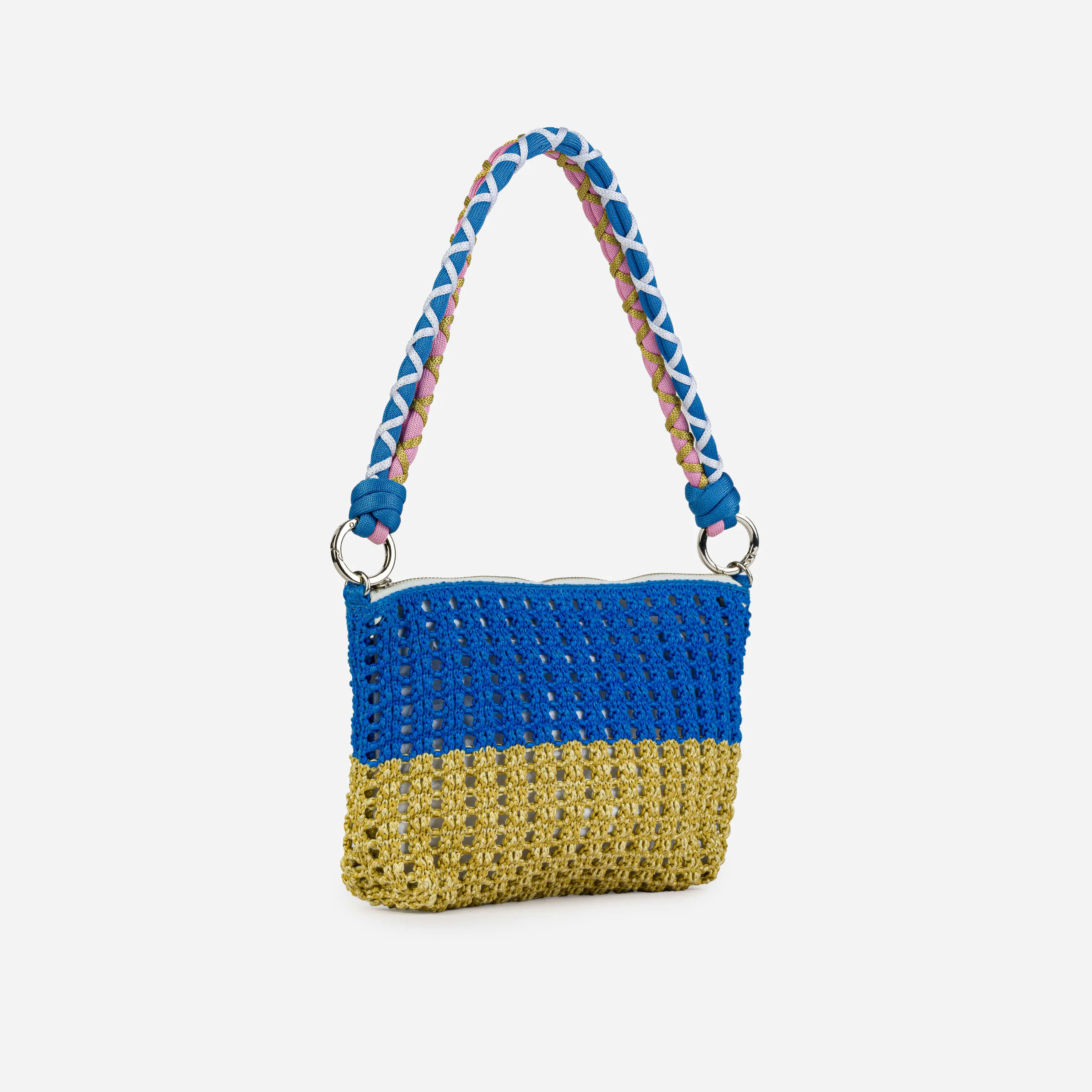 Colorblock Raffia Zip Bag sold by Verloop LLC product image thumbnail 3