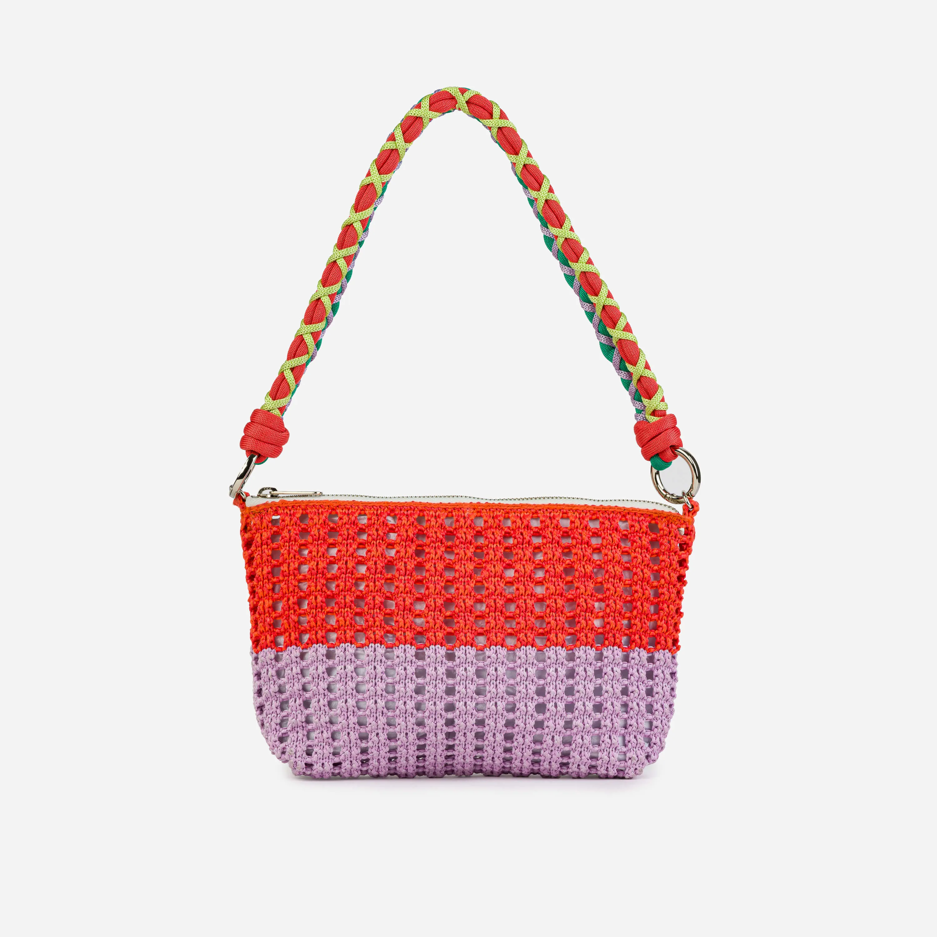 Colorblock Raffia Zip Bag sold by Verloop LLC product image thumbnail 5