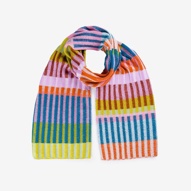 Mosaic Stripe Knit Scarf sold by Verloop LLC