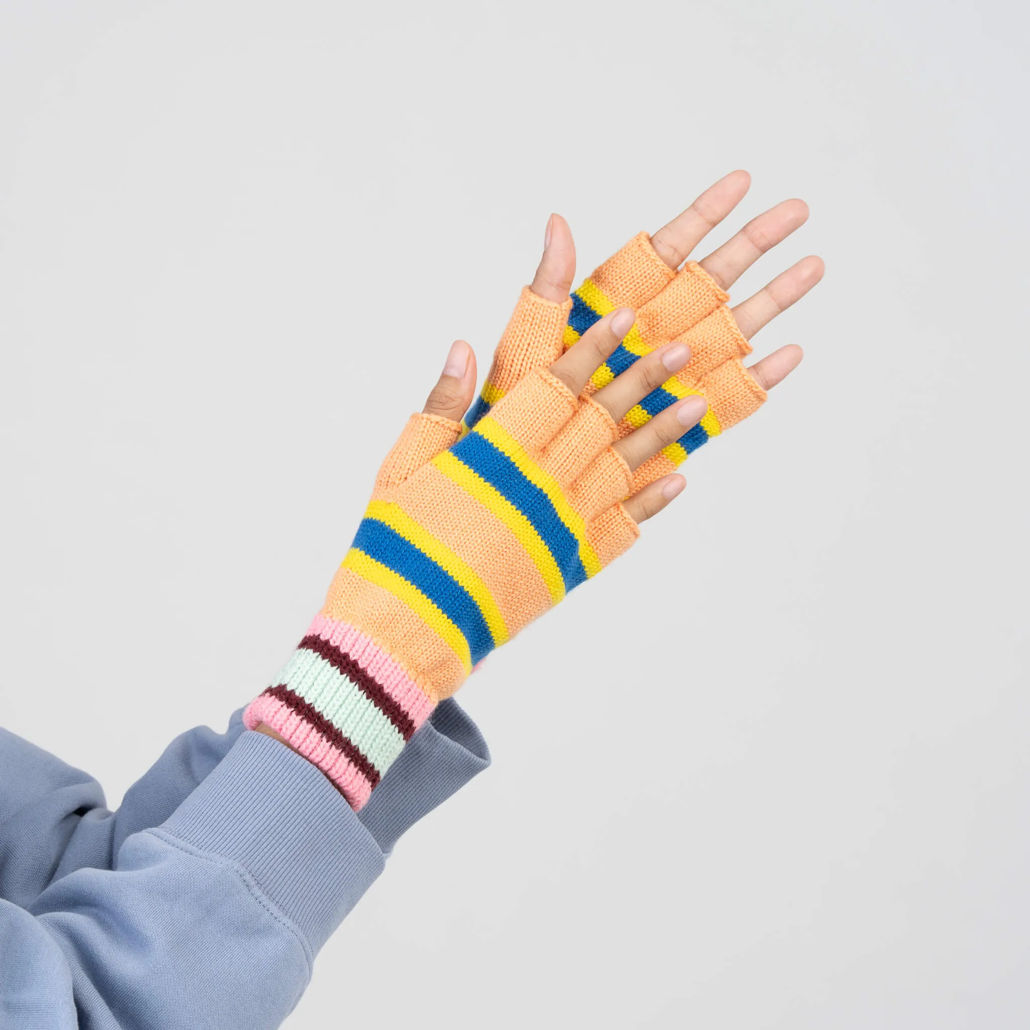 Zipper Stripe Fingerless Gloves sold by Verloop LLC product image thumbnail 2