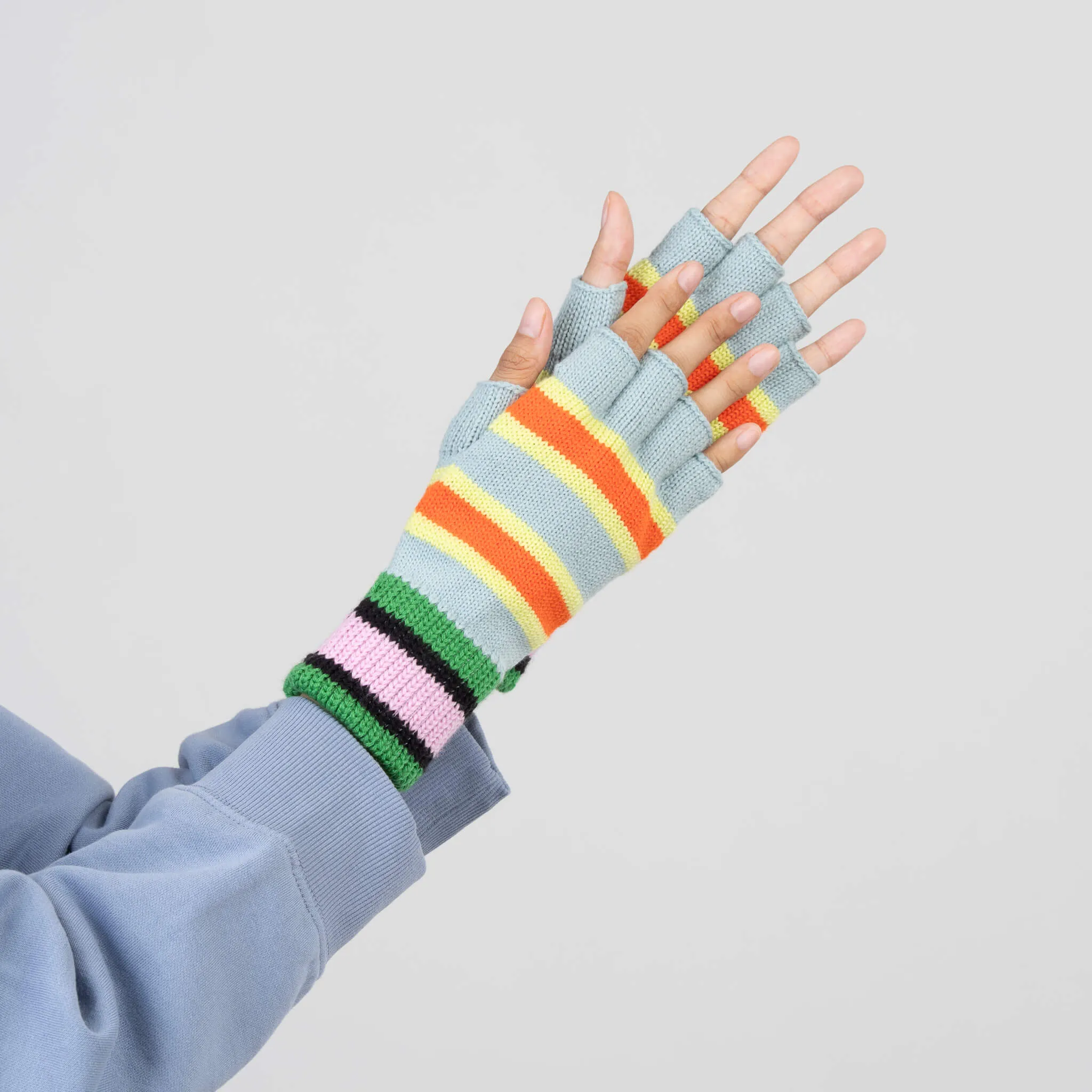 Zipper Stripe Fingerless Gloves sold by Verloop LLC product image thumbnail 4