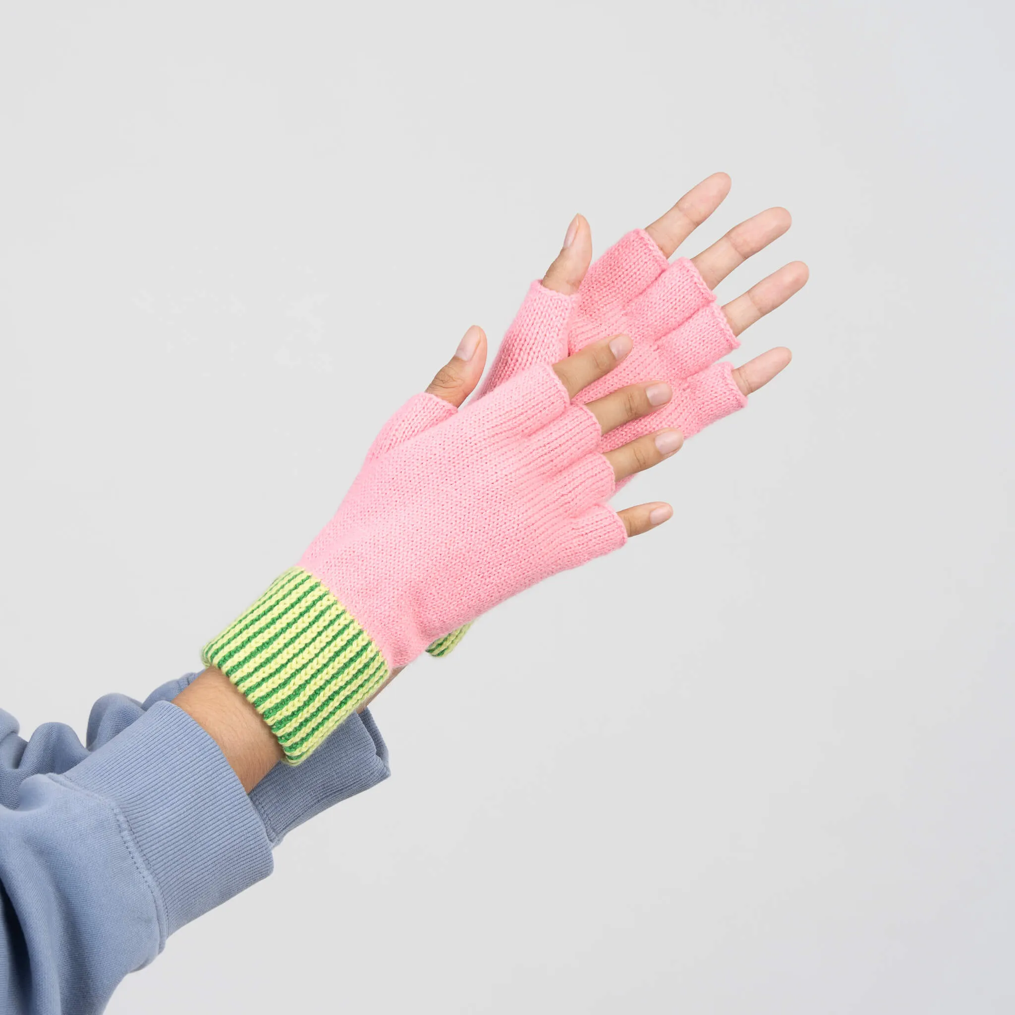 Stripe Cuff Fingerless Gloves sold by Verloop LLC product image thumbnail 2