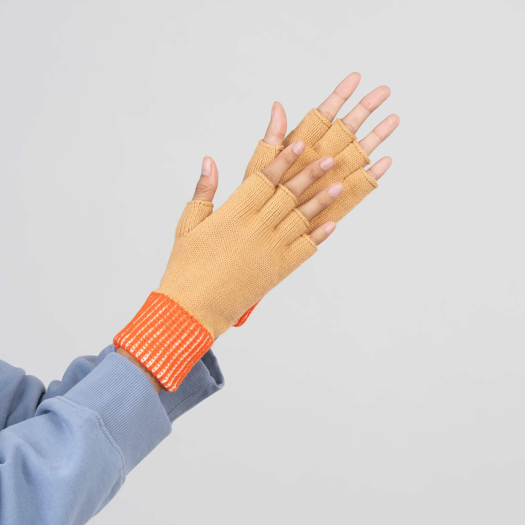 Stripe Cuff Fingerless Gloves sold by Verloop LLC product image thumbnail 3