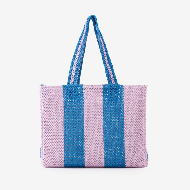 Stripe Raffia Beach Tote made by Verloop LLC
