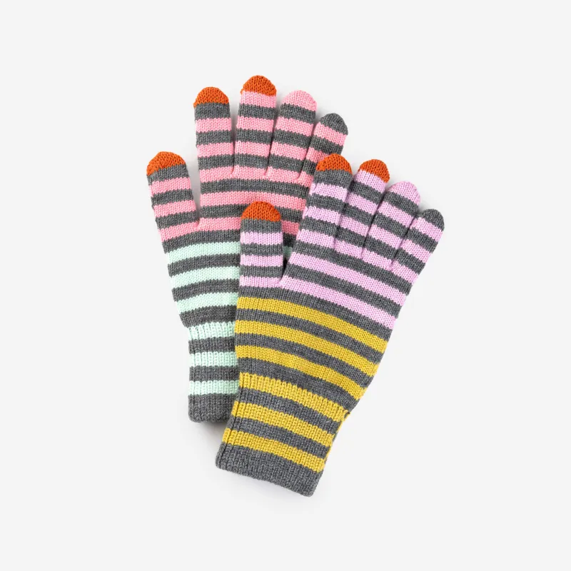 Color Stripe Touchscreen Gloves made by Verloop LLC