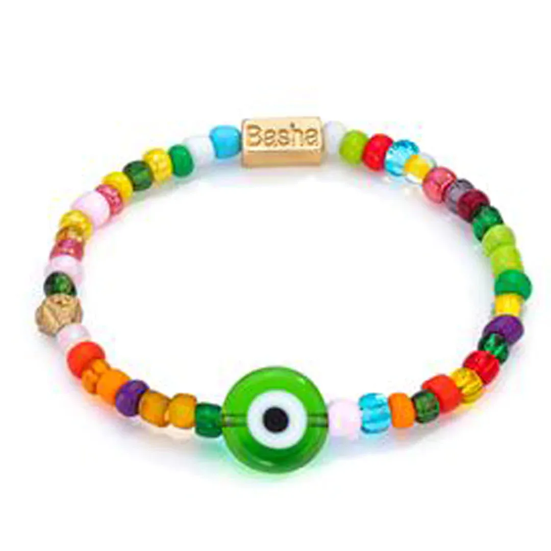 Women's Green Beaded Stretch Bracelet sold by Aaron Basha