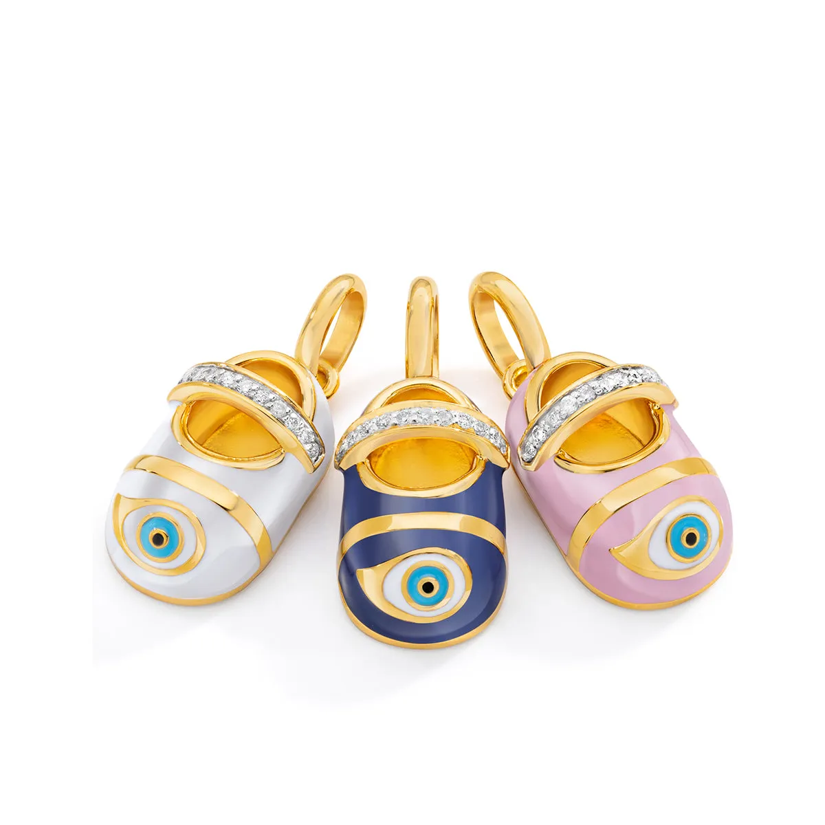 Vermeil White Mini Evil Eye Shoe sold by Aaron Basha product image thumbnail 2