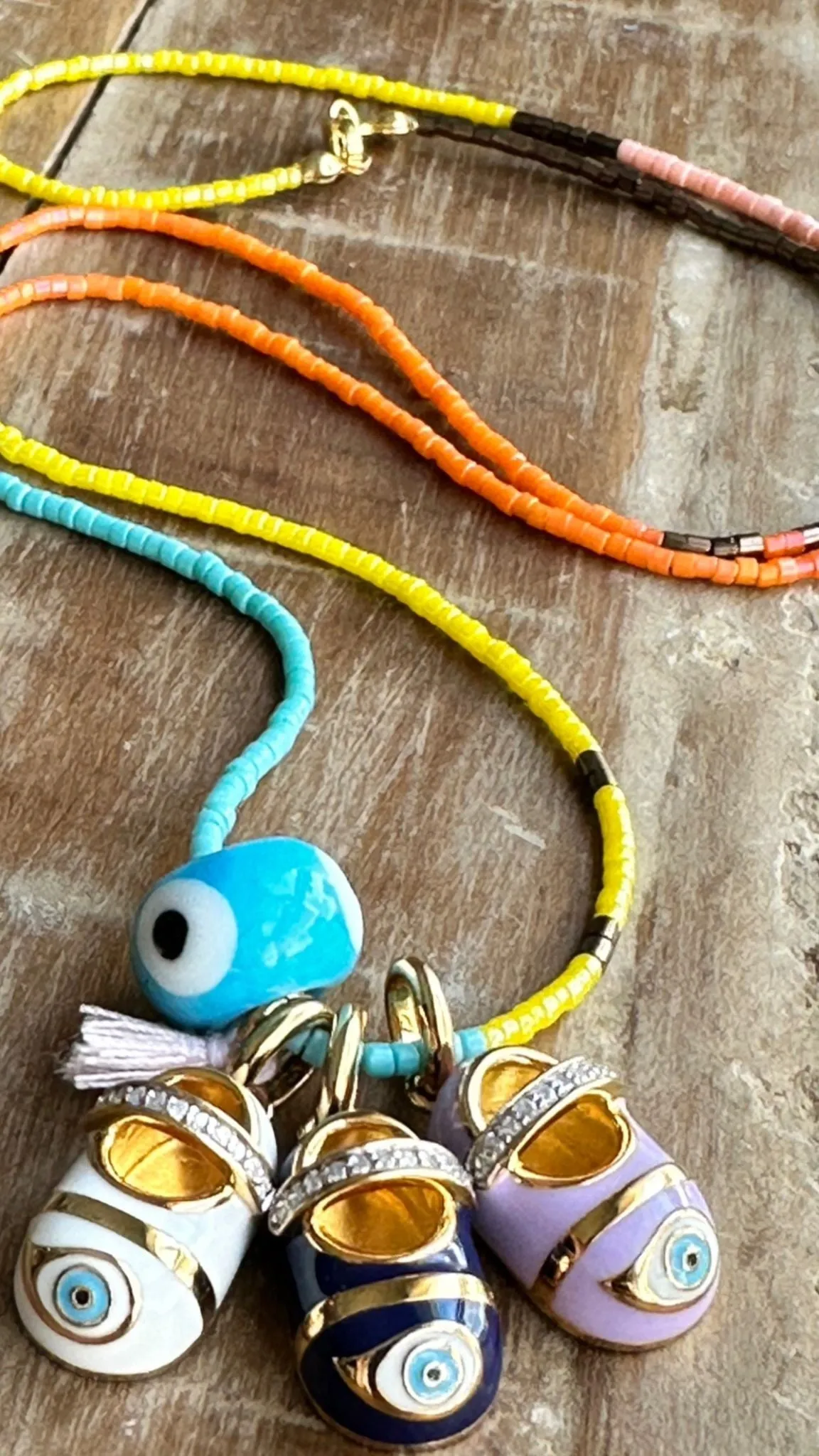 Vermeil White Mini Evil Eye Shoe sold by Aaron Basha product image thumbnail 3