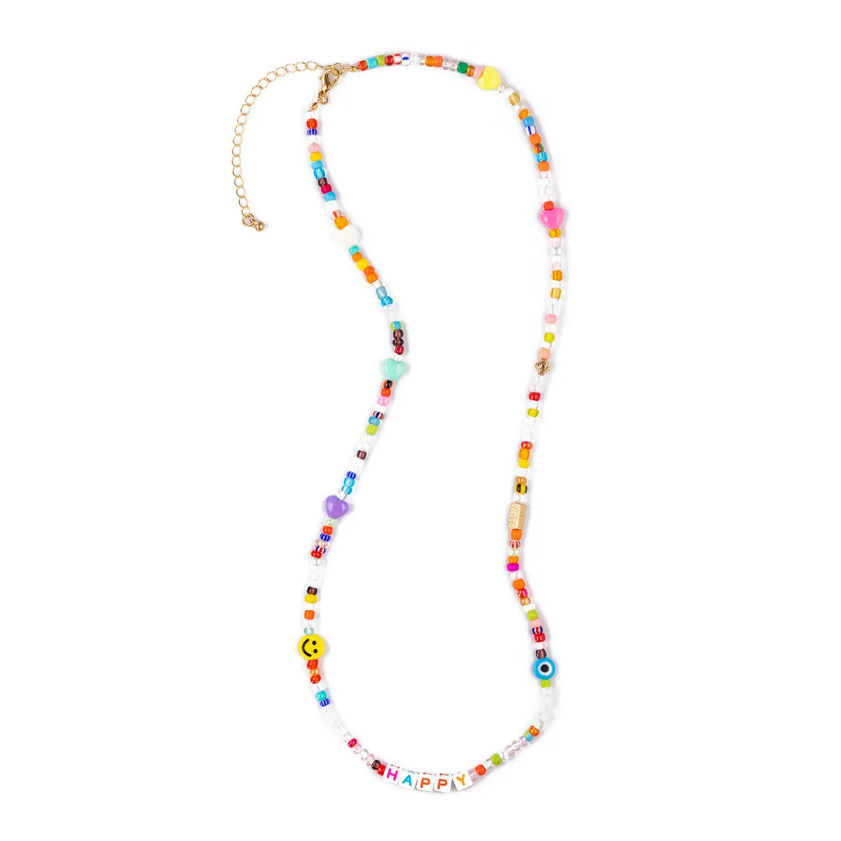 Colorful Beaded Happy Necklace sold by Aaron Basha