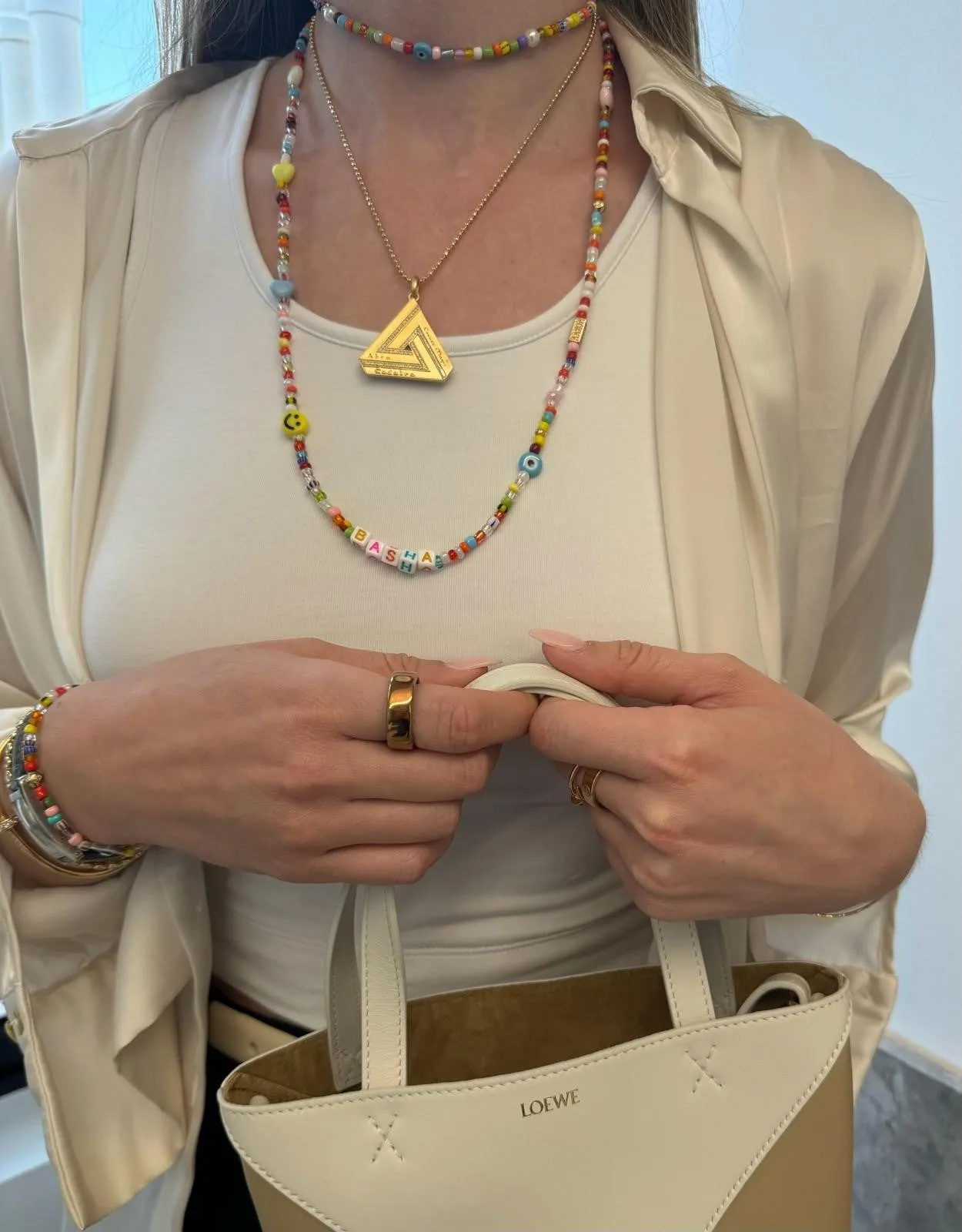 Colorful Beaded Happy Necklace sold by Aaron Basha product image thumbnail 2