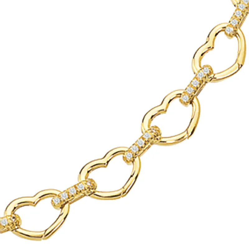 Basha Heart Shaped Open-Link with Diamond Bars (Small) sold by Aaron Basha
