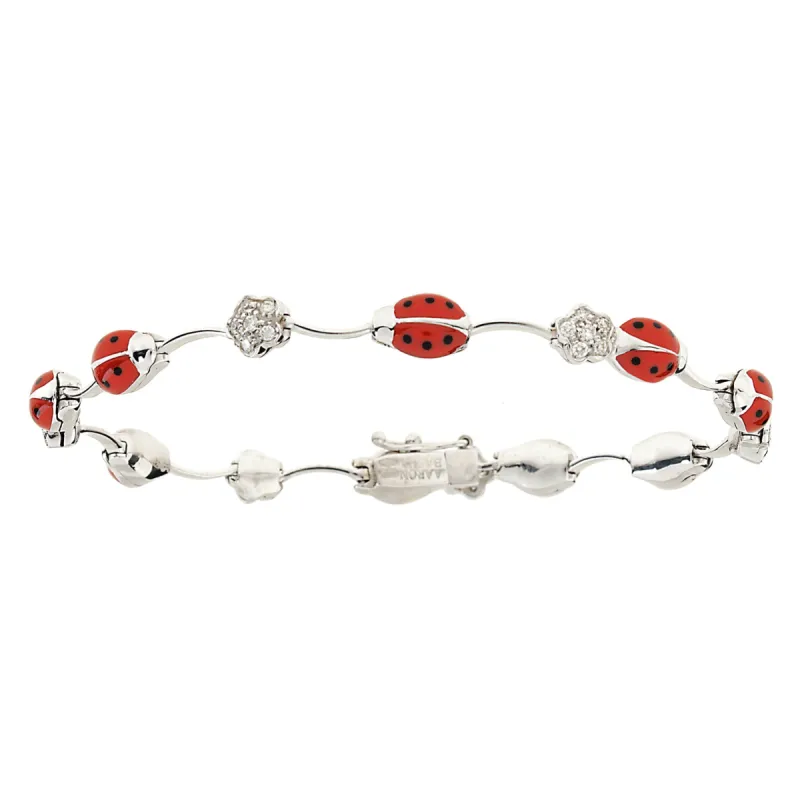Ladybug Diamond Flower Bracelet sold by Aaron Basha