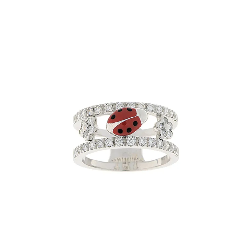 Ladybug & Diamond Double Decker Ring sold by Aaron Basha