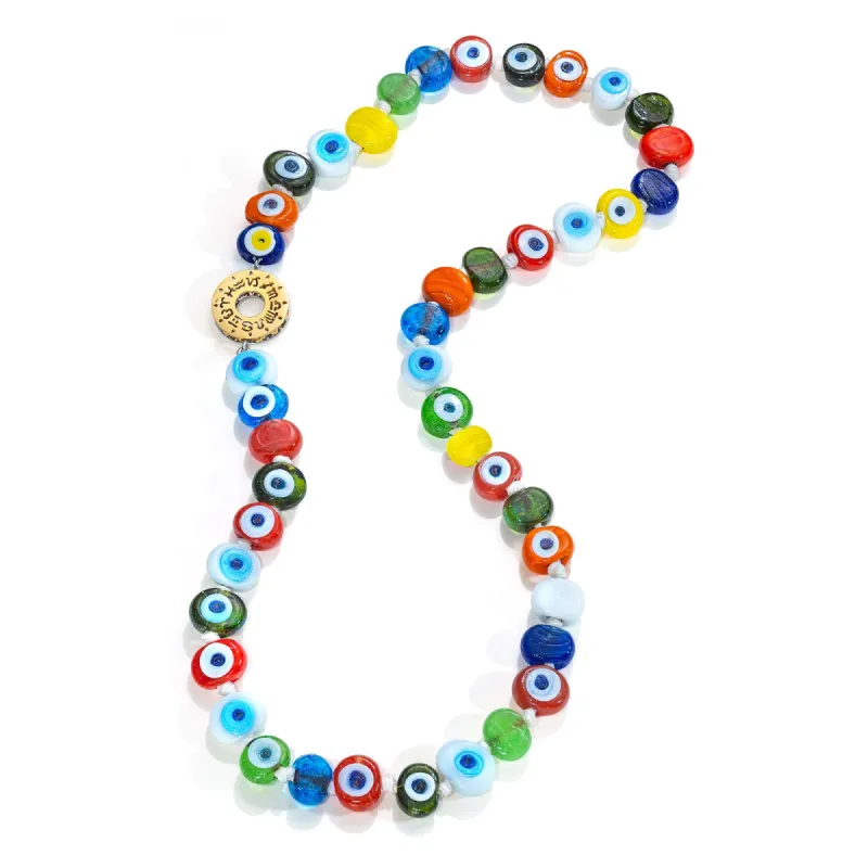 Ceramic Bead Evil Eye Necklace made by Aaron Basha