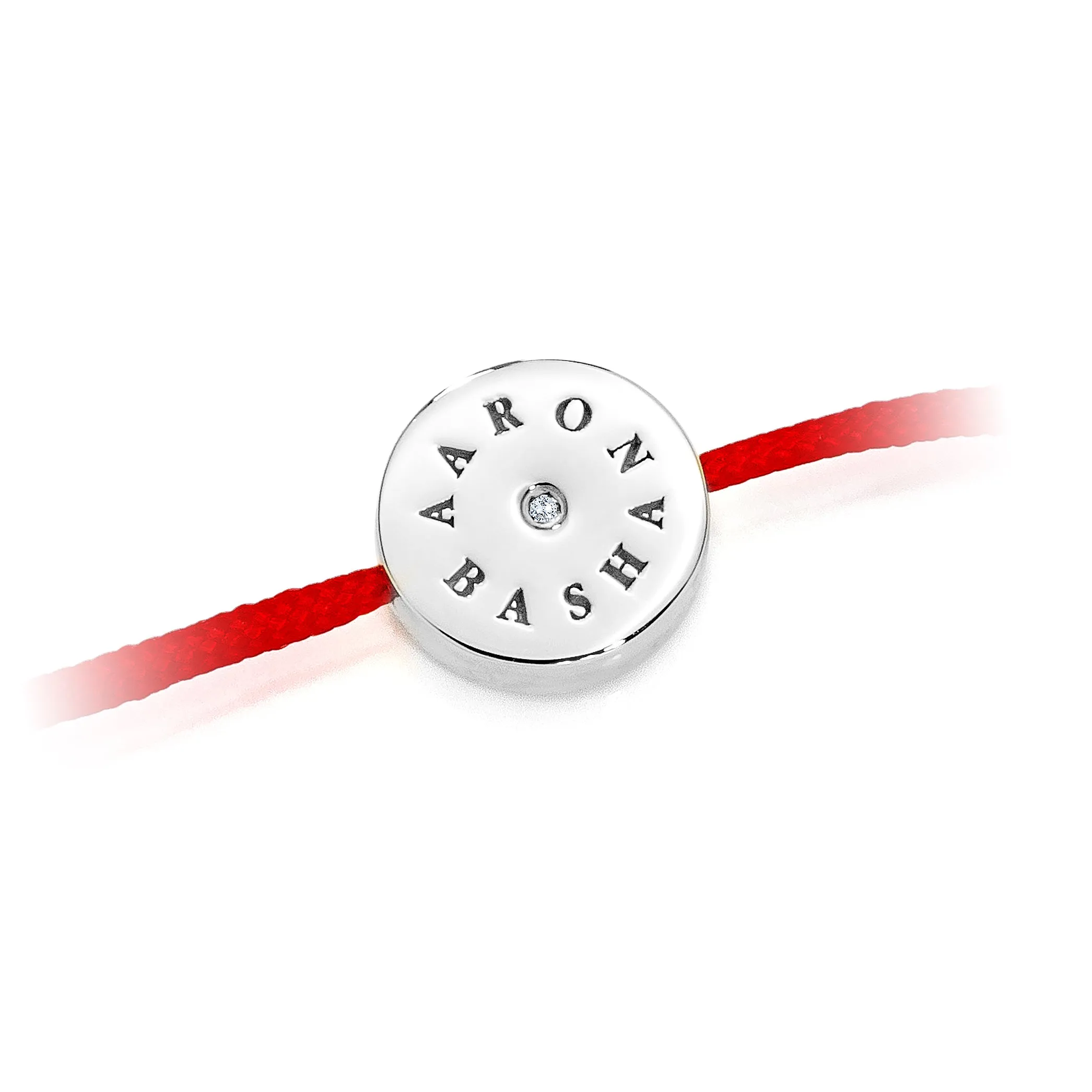 White Gold Vermeil Diamond Women's Light Blue Eye & Red Cord Bracelet sold by Aaron Basha product image thumbnail 2