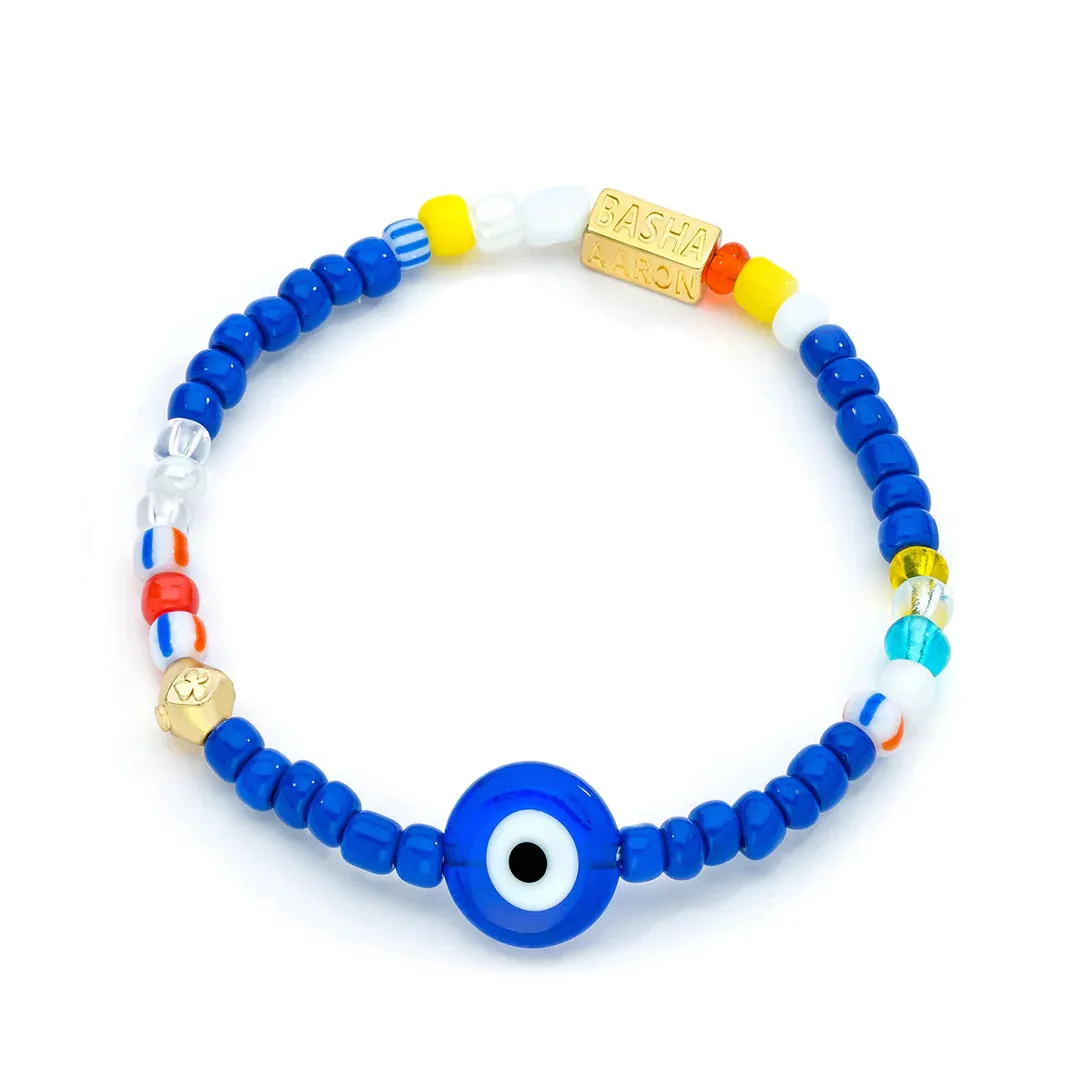 Women's Navy Blue Beaded Stretch Bracelet sold by Aaron Basha