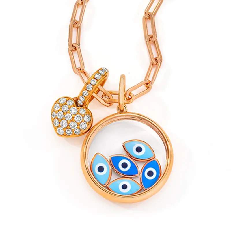 The Keren Floating Eye Charm Necklace sold by Aaron Basha