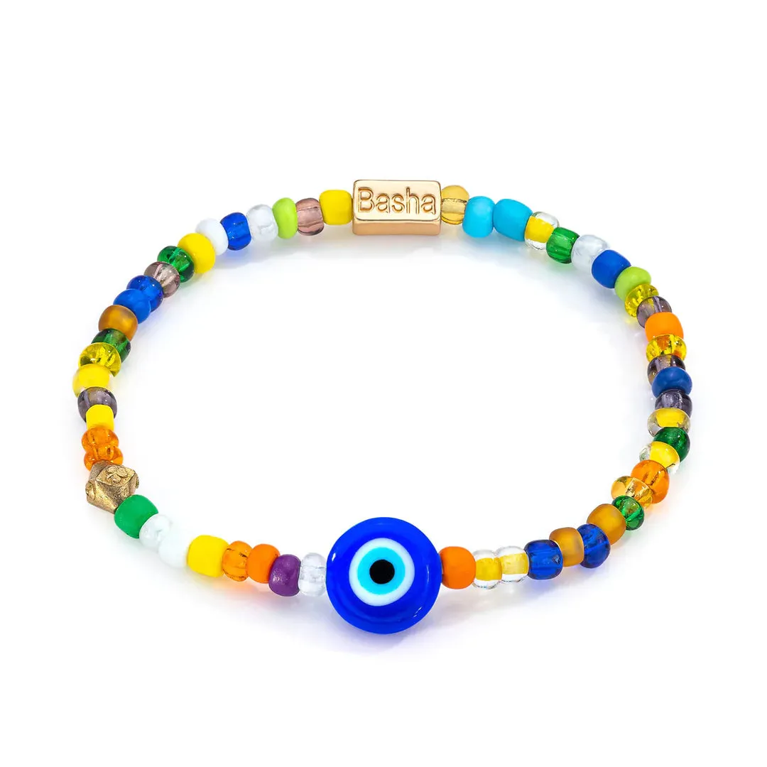 Men's Blue Beaded Stretch Bracelet sold by Aaron Basha